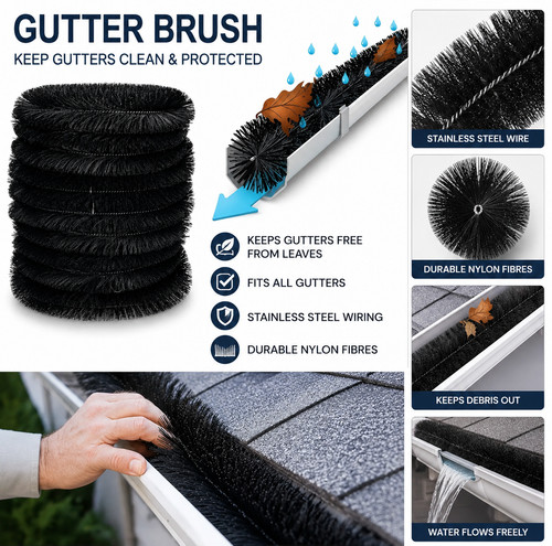 Gutter brush roof - gutter,